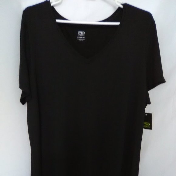 Athletic Works Tops - Athletic Works Women's V Neck Short Sleeve T-shirt Color Black Size 3XL